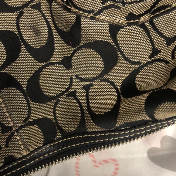 COACH Vintage black and gray signature small hobo style handbag. - Picture 9 of 11
